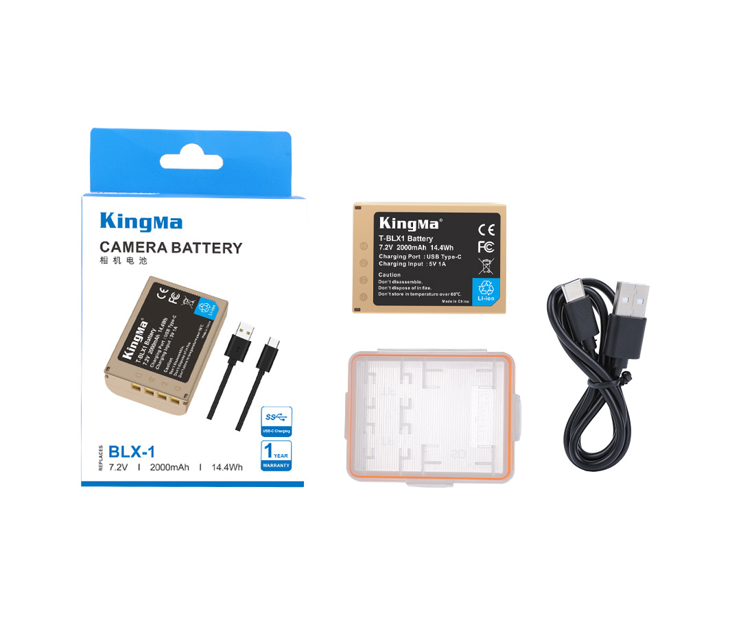 Аккумулятор Kingma BLX-1, 2000 мАч, с портом зарядки Type-C