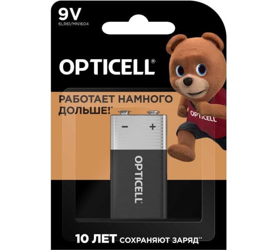 Батарейки Opticell 9V Basic, 1 шт