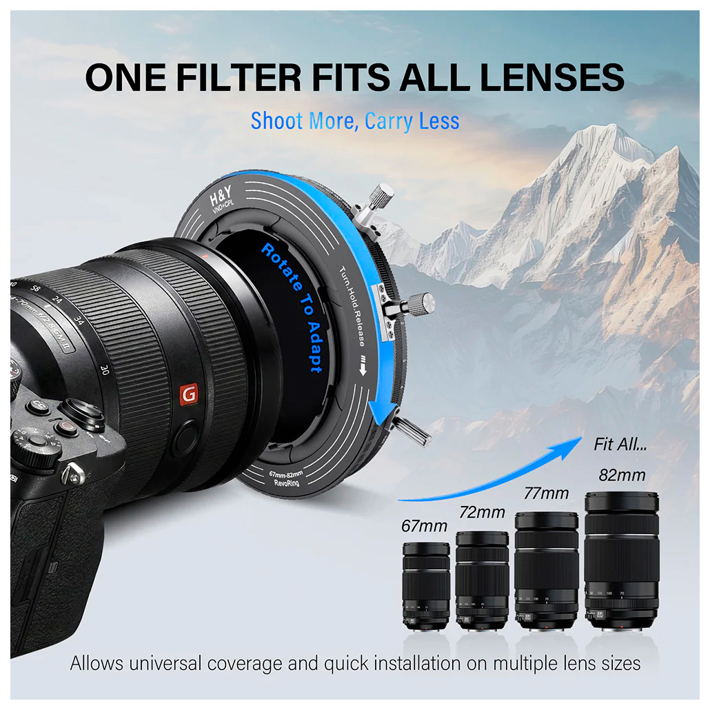 Светофильтр H&Y RevoRing Mark II ND3-1000+CPL, 82-95 мм