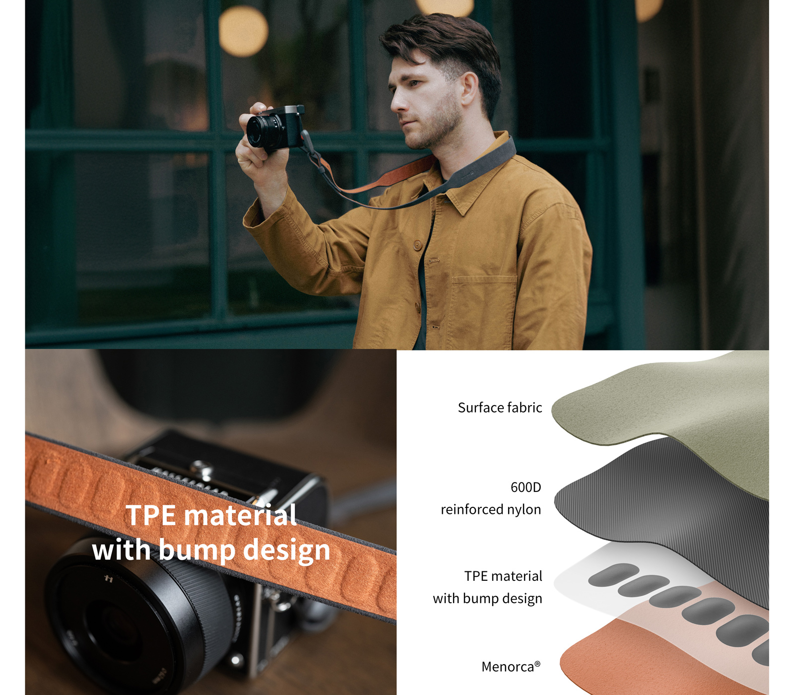 Ремень PGYTECH Camera Shoulder Strap Air Retro Style, размер L, цвет Earth Brown (уцененный)