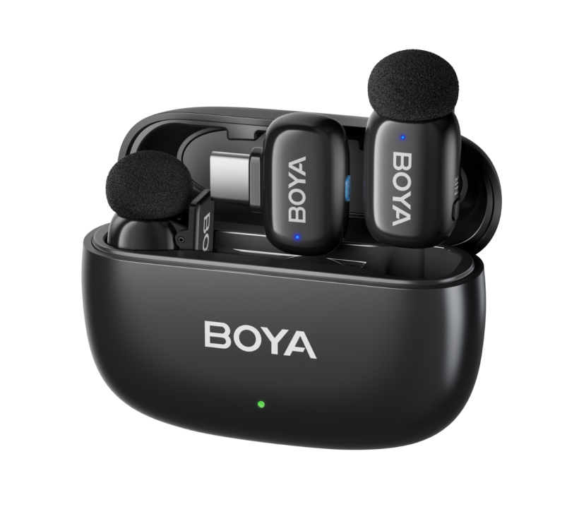 Беспроводная система Boya Mini-12, 2.4 ГГц, TX+TX+RX+RX, USB-C, Lightning, кейс (уцененный)