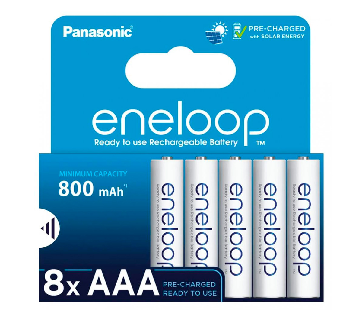 Аккумуляторы Panasonic Eneloop AAA, 800 мАч, 8 шт (BK-4MCDE/8BE)