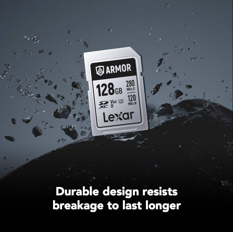 Карта памяти Lexar SDXC 128GB ARMOR Silver Pro C10 V60 U3 6K UHD (R280/W120 MB/s)
