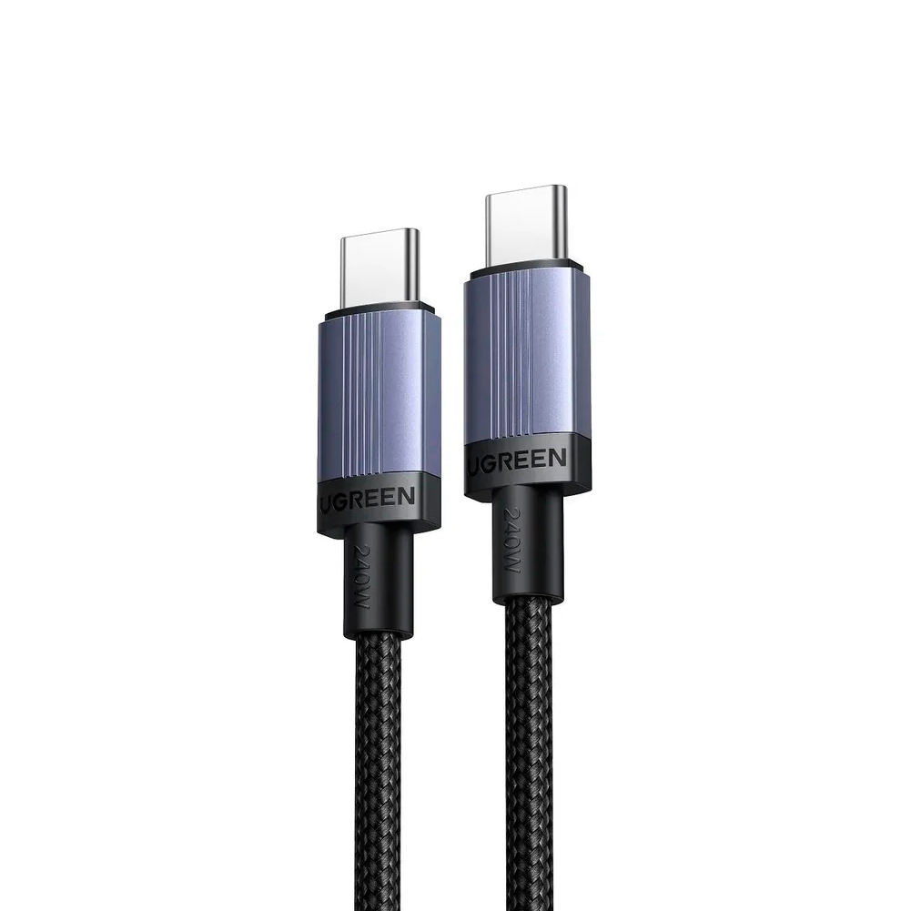 Кабель Ugreen L532, USB-C - USB-C, 240 Вт, 1 м, серый
