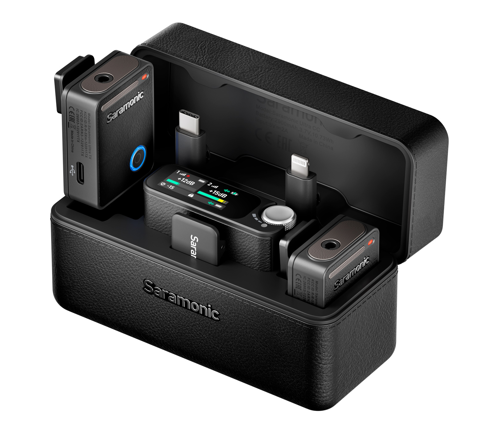 Беспроводная система Saramonic Ultra 01, 2TX + RX, 3.5мм / USB-C / Lightning, черная