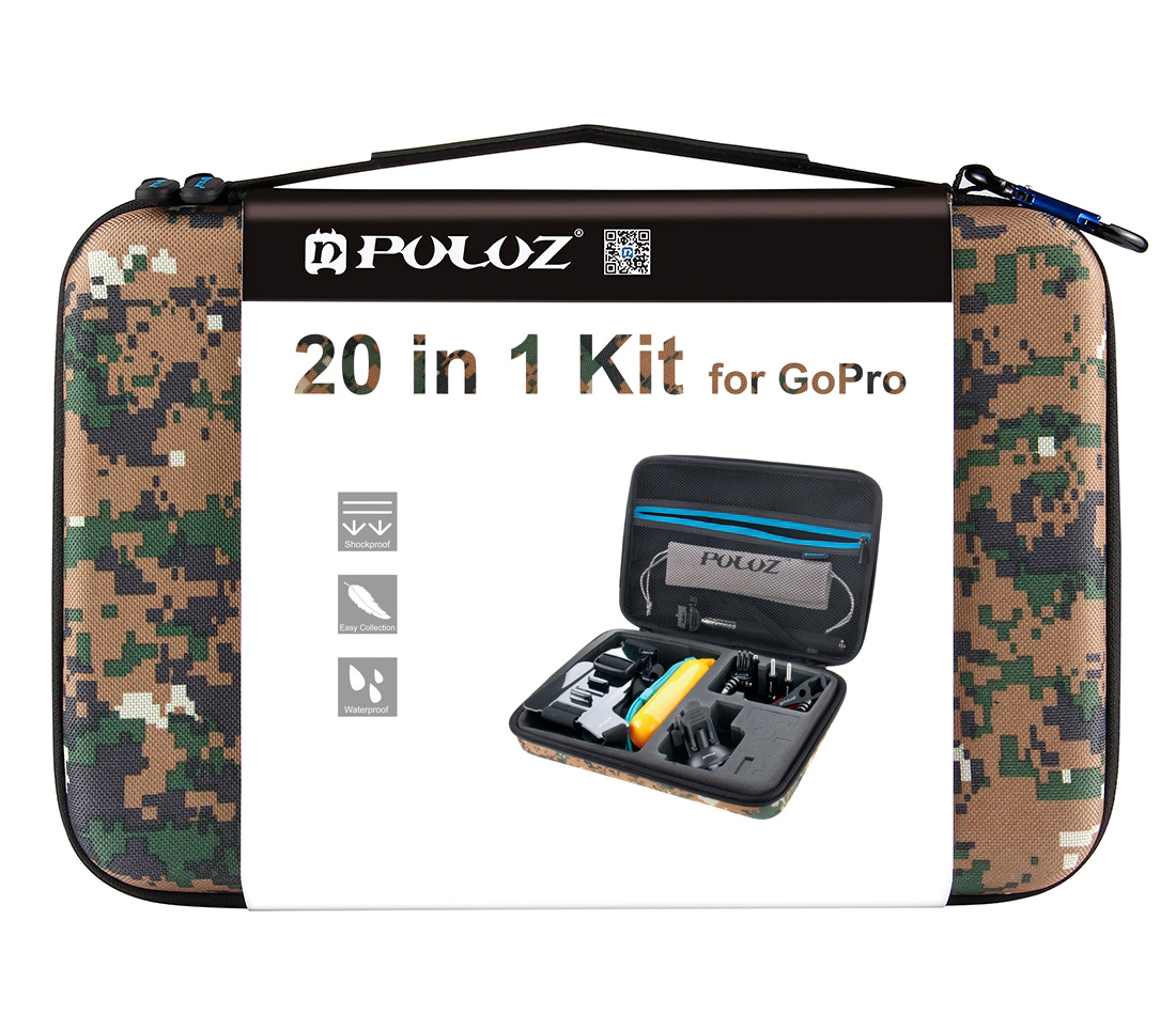 Комплект аксессуаров Puluz PKT31 Accessories Combo Kit 20 в 1, в кейсе