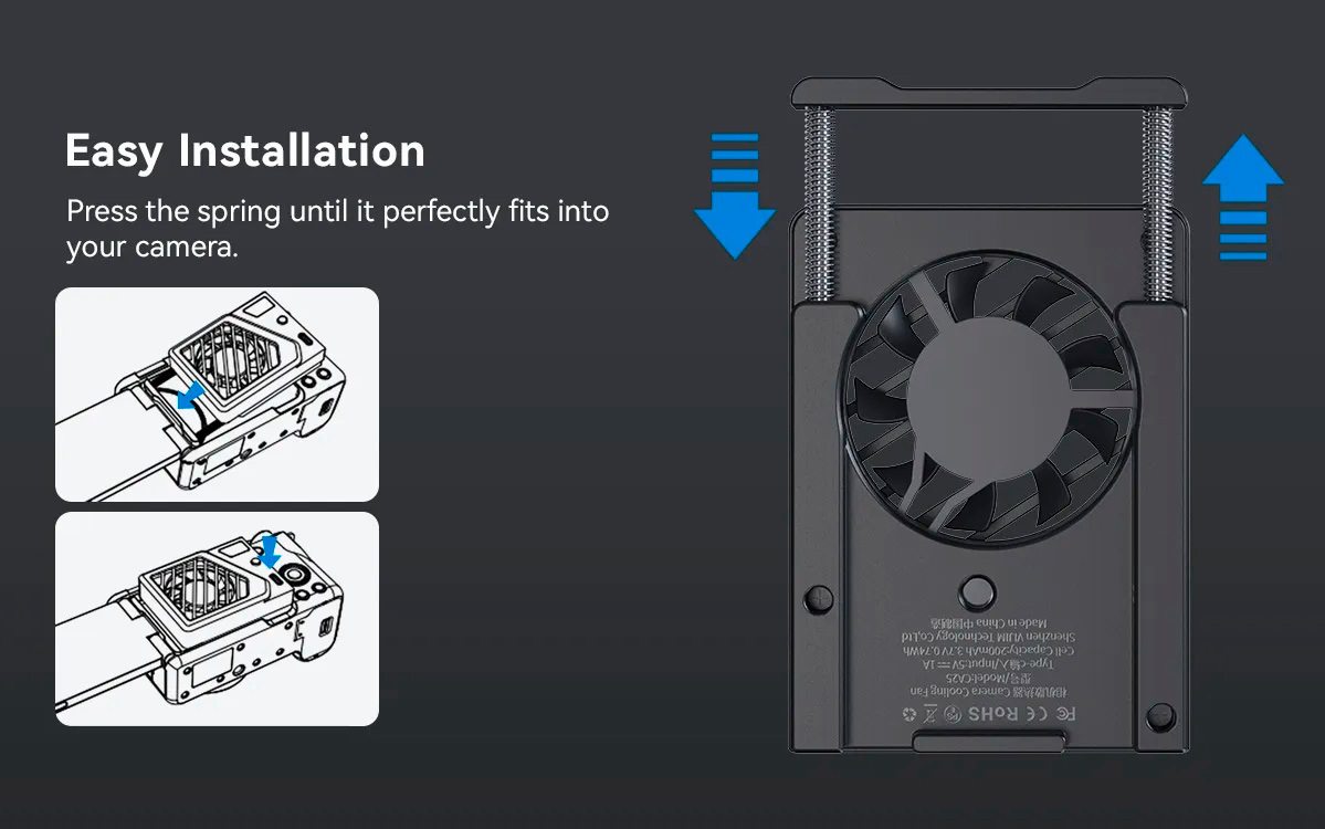 Вентилятор для камеры Ulanzi Camera Cooling Fan для Canon / Nikon / Sony / Fujifilm, черный