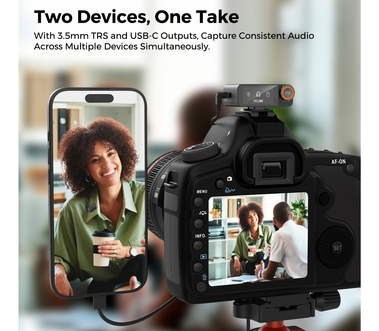 Беспроводная система Nearity NearStream AWM28T, 2TX+1RX, с кейсом (3.5 мм + USB-C + Lightning)