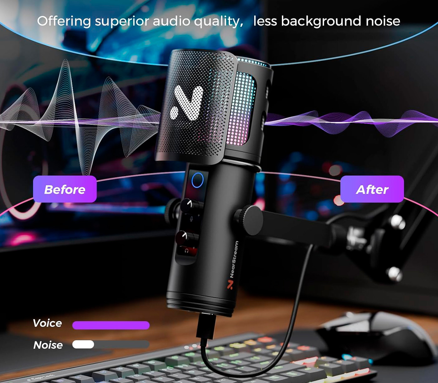USB микрофон Nearity NearStream AM30U с RGB подсветкой и пантографом