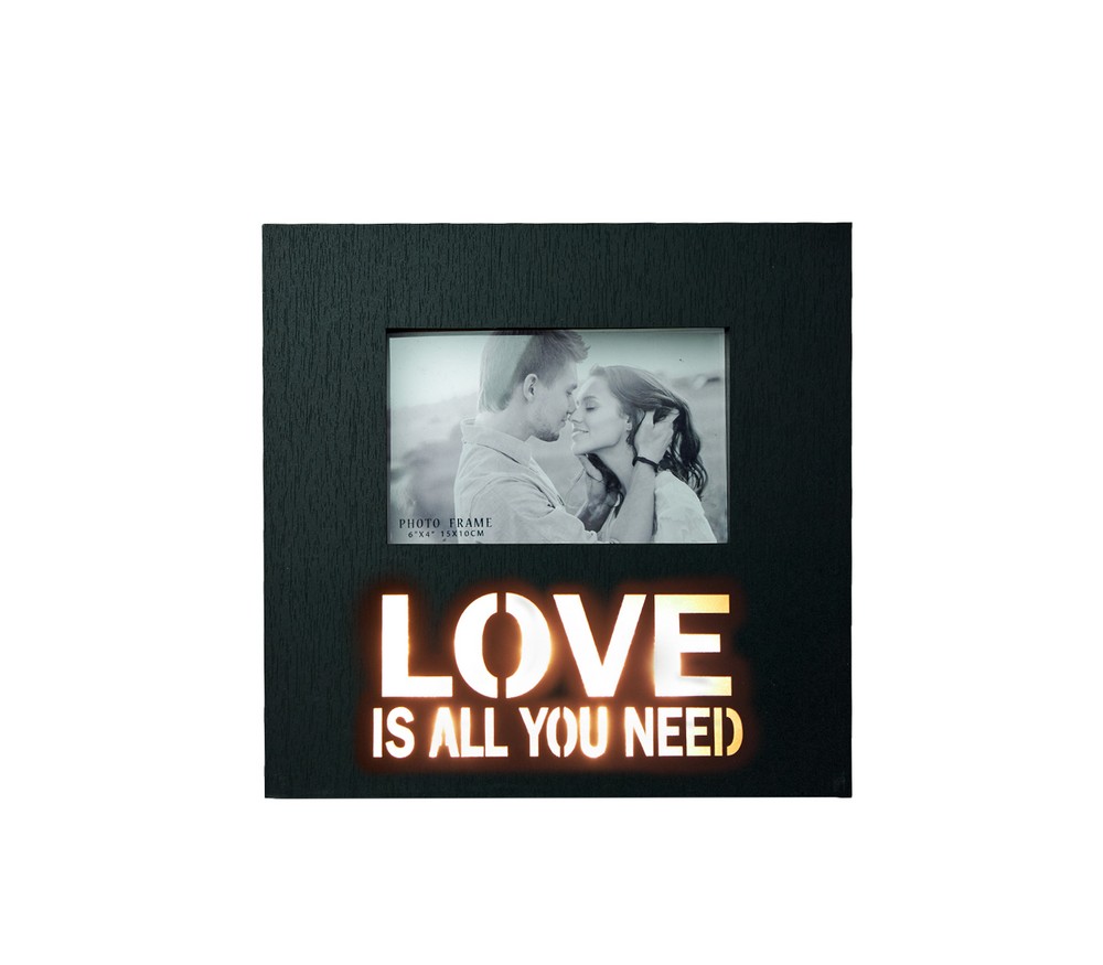 Фоторамка с подсветкой Fotografia 10x15 см, "Love", черная (FFL - 862)