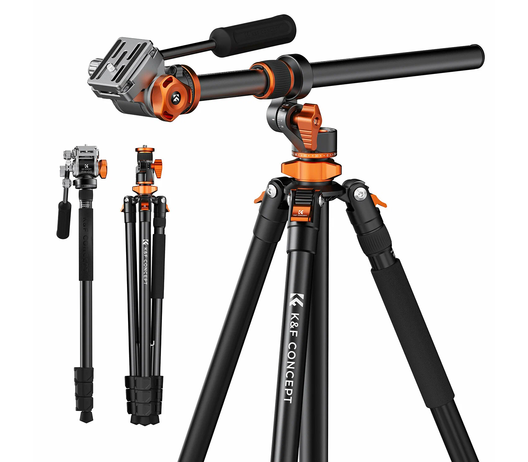 Штатив K&F Concept K254A7 с видеоголовой FH-03