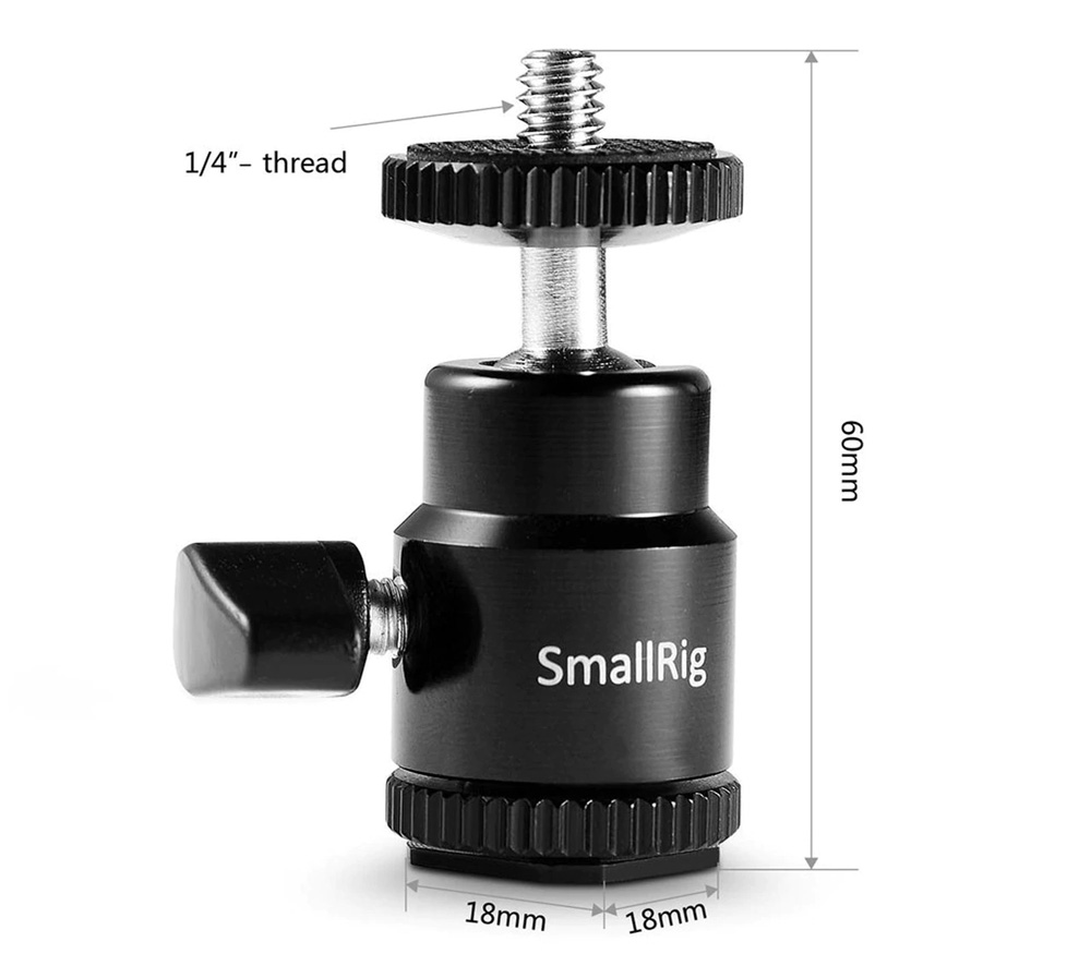 Шаровая головка SmallRig 761 с креплением в башмак (верхнее 1/4"-20)