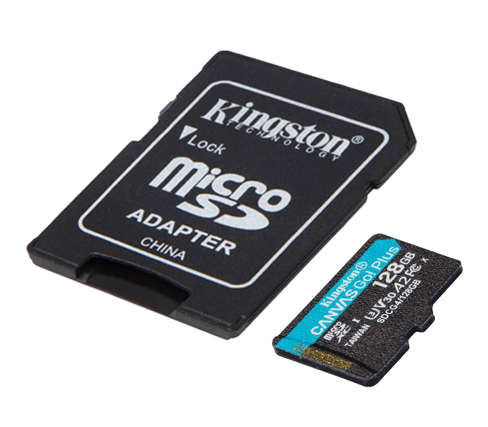 Карта памяти Kingston MicroSDXC 128GB Canvas Go! Plus G4 UHS-I U3 V30 A2, с SD-адаптером