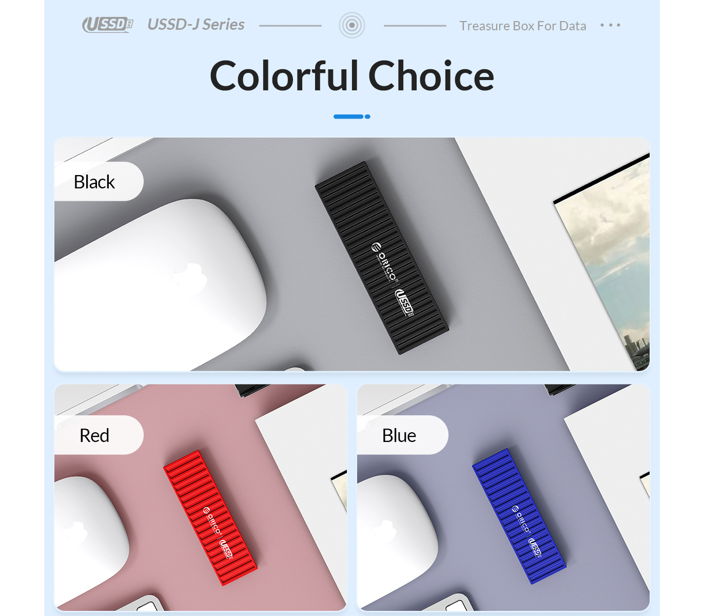 Внешний SSD диск Orico USSD-J-C256G, 256 ГБ, 560/480 MB/s, красный