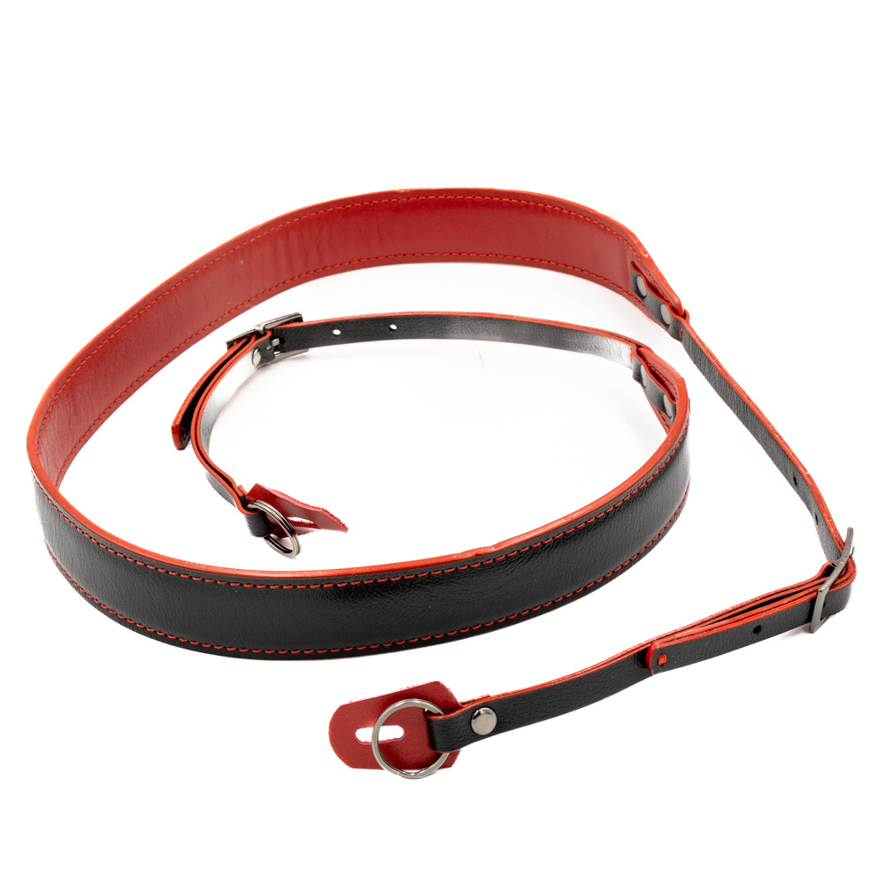 Ремень Kornet нашейный, с кольцами, кожаный, черный\красный (состояние New) (б/у)