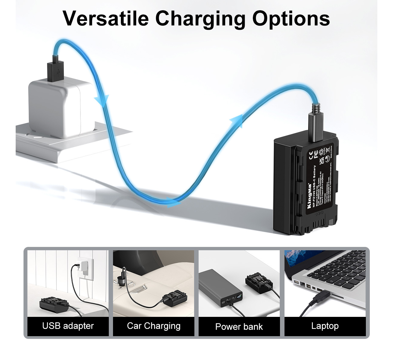 Аккумулятор Kingma NP-FZ100 с портом зарядки Type-C, 2600 мАч