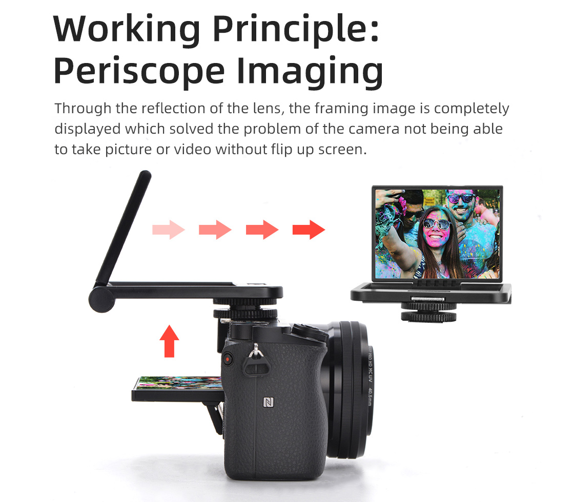 Откидное зеркало Kingma VL009 с установкой в башмак камеры