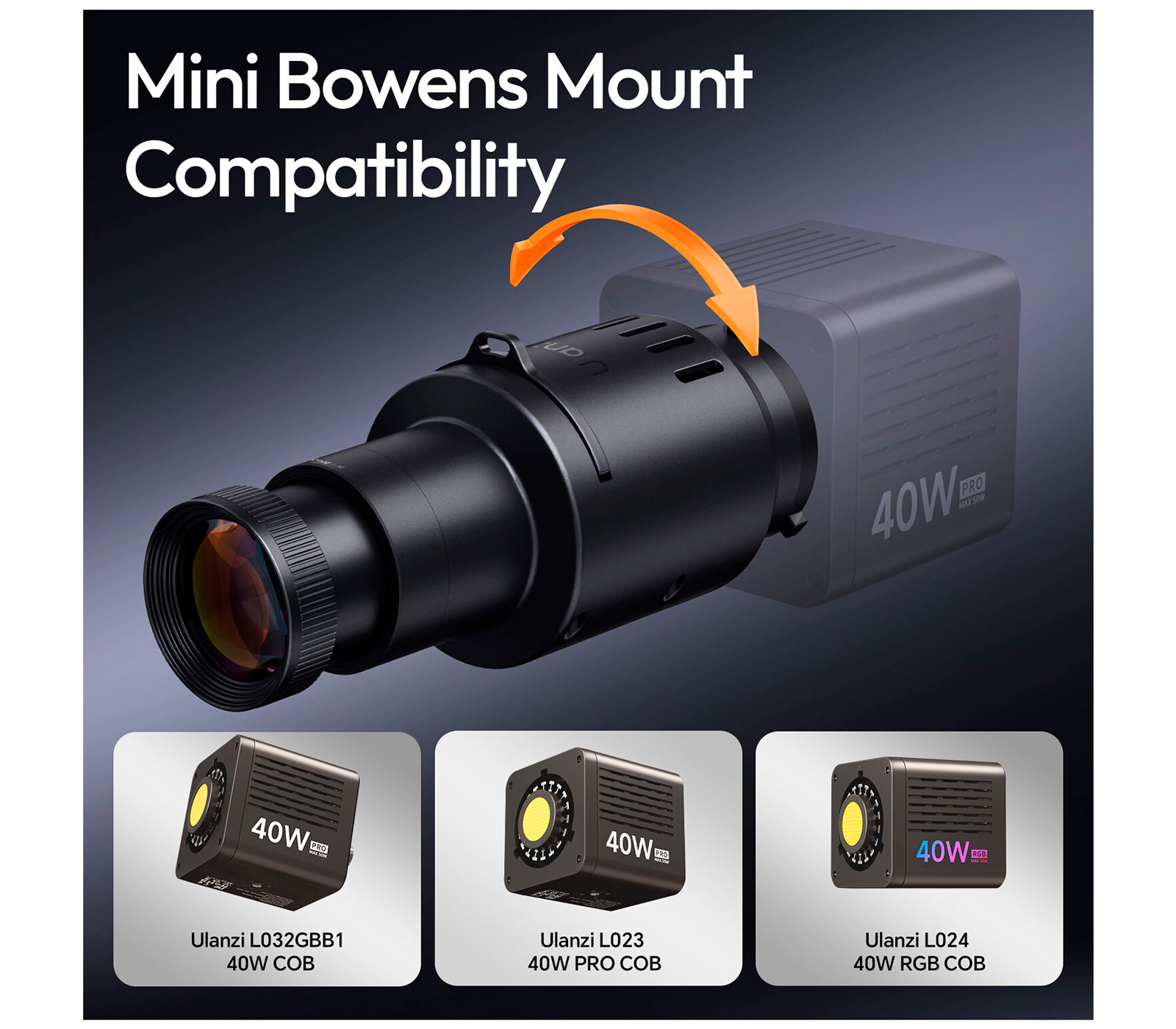 Проекционная насадка Ulanzi LAS007 Optical Snoot, Mini Bowens