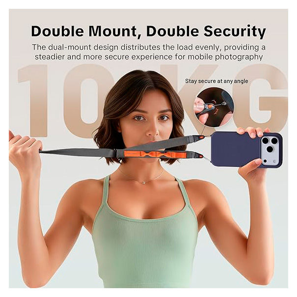Ремень для смартфона PGYTECH LinkGo Phone Photography Strap Webbing Dual Mount, Misty Grey