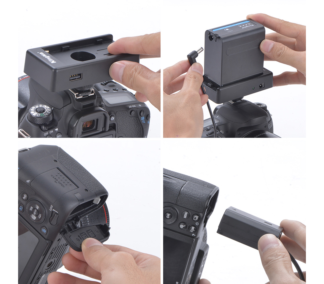 Адаптер питания Kingma DR-ENEL25 + батарейная площадка и NP-F980D, вместо Nikon EN-EL25