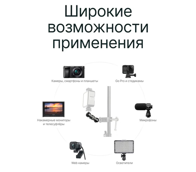 Шарнирный кронштейн Raylab RL-GAB1, 1/4", до 3 кг