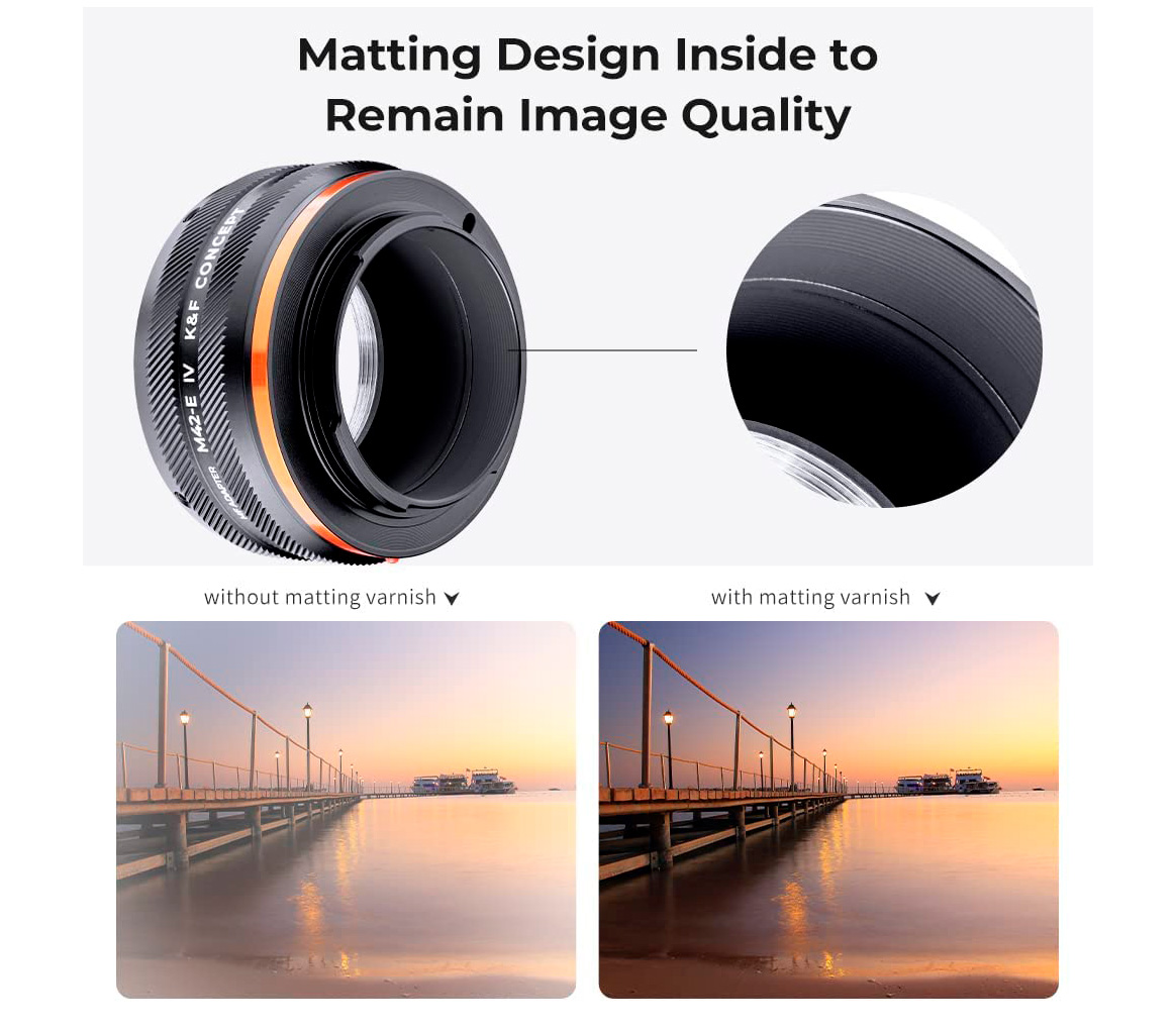 Адаптер K&F Concept M42-NEX IV PRO, объективы M42 на камеры Sony E