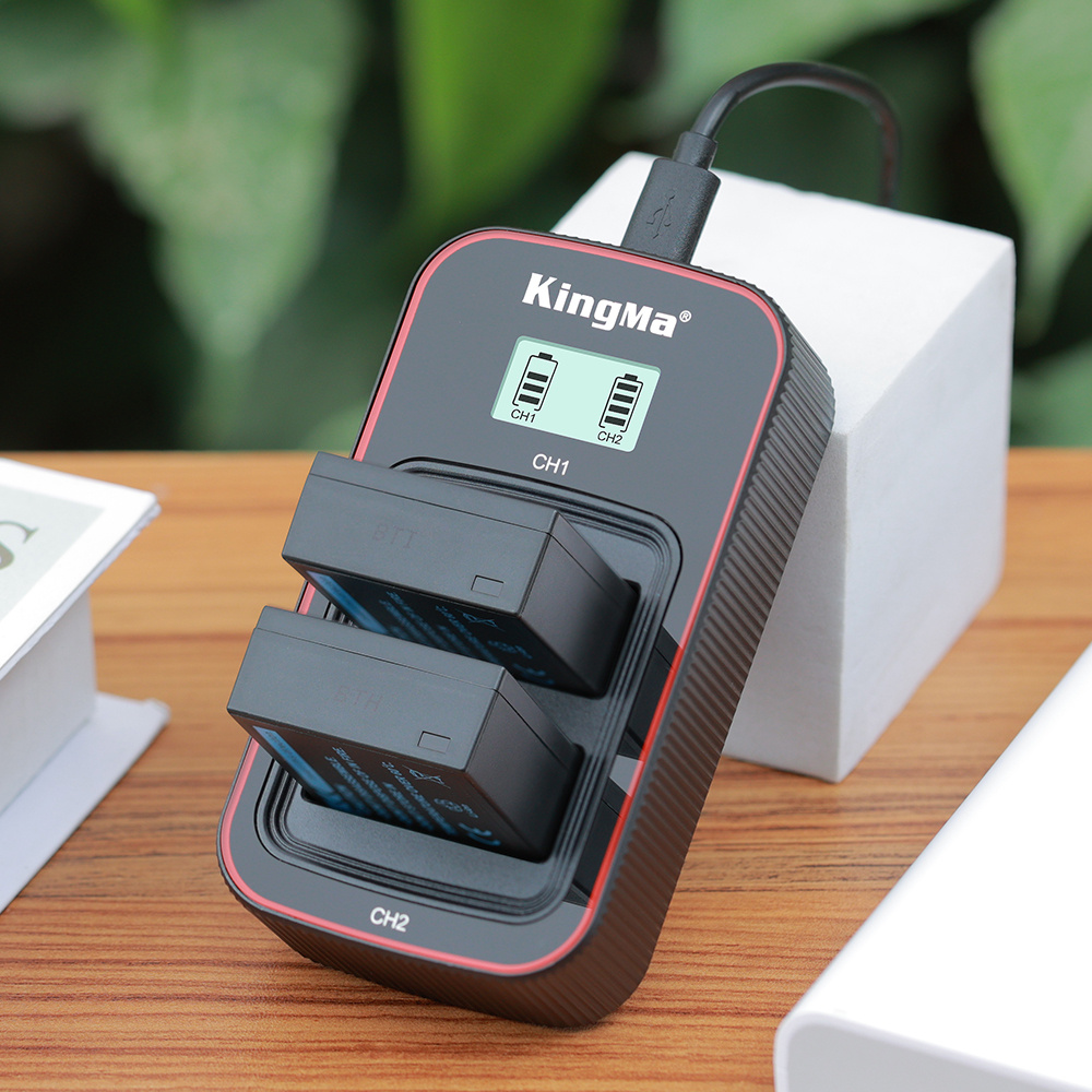 Зарядное устройство Kingma BM058-W126, для 2х NP-W126, USB, с дисплеем