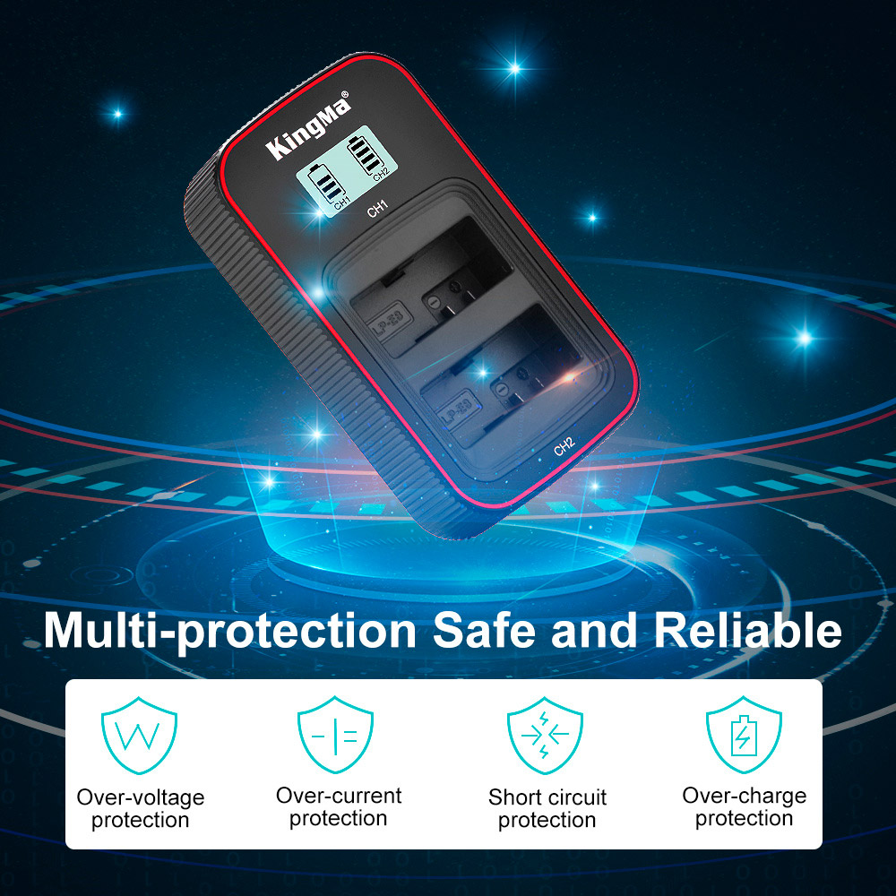 Зарядное устройство Kingma BM058-LPE8, USB, для 2х Canon LP-E8, дисплей