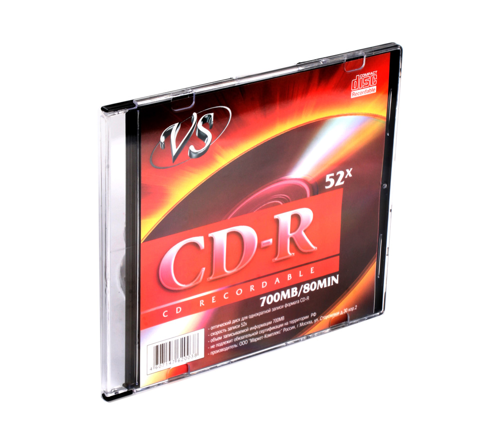 Диск VS CD-R 80 52x Slim, 1шт