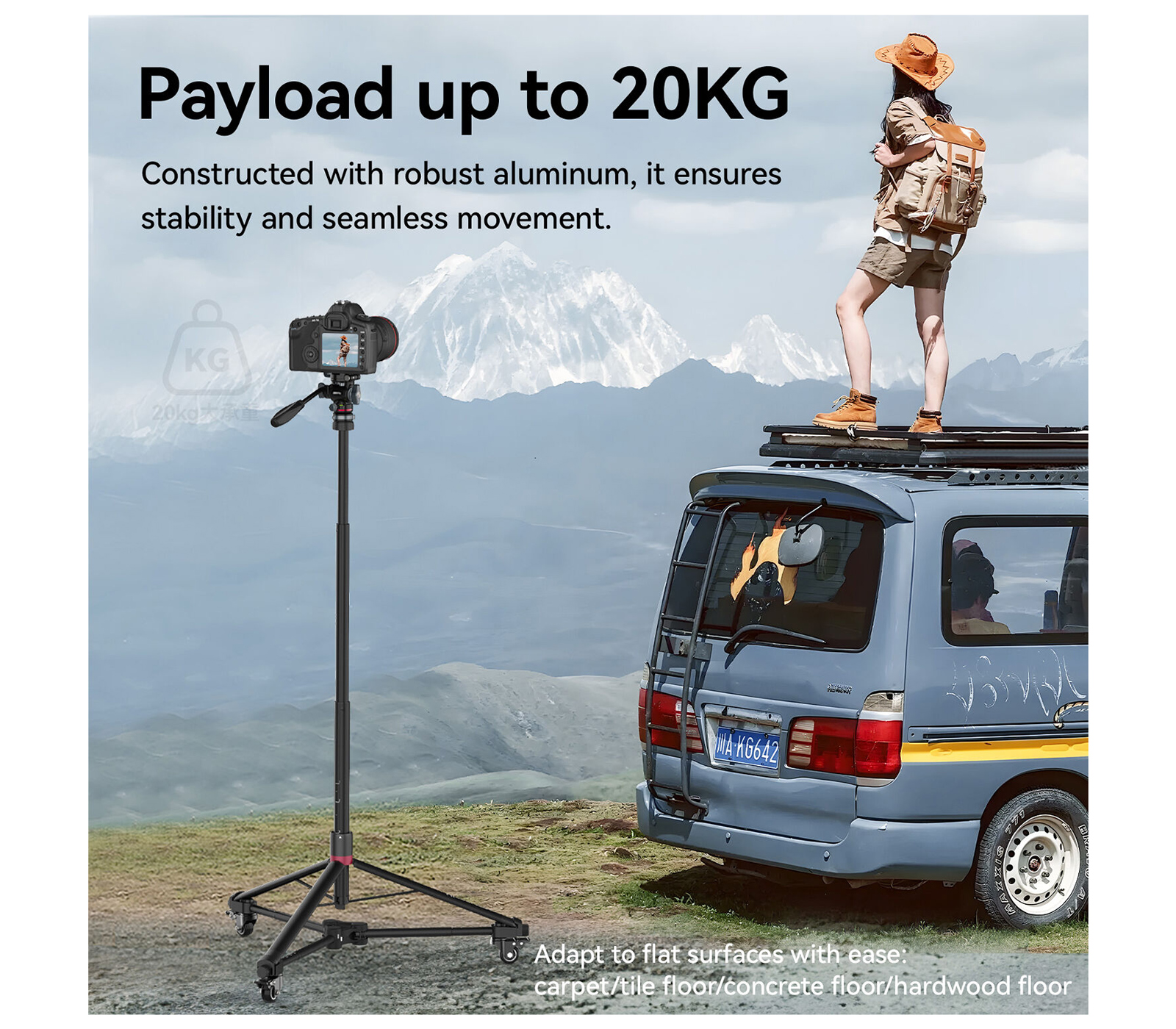 Тележка Ulanzi AT-02 Roller Baseplate, для стойки AT-01 и других