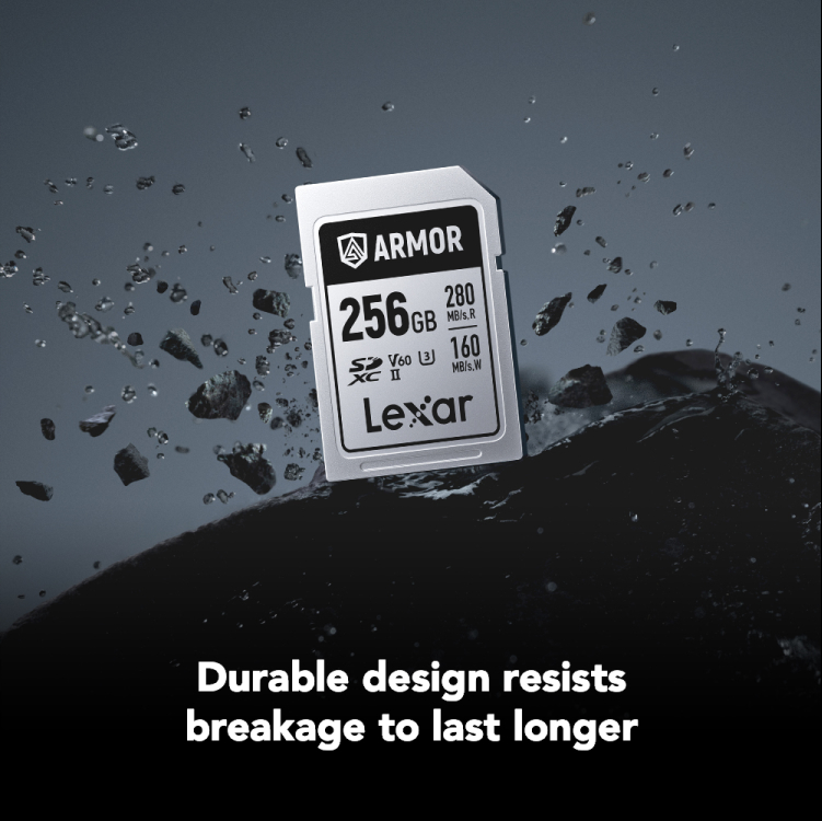 Карта памяти Lexar SDXC 256GB ARMOR Silver Pro C10 V60 U3 6K UHD (R280/W160 MB/s)