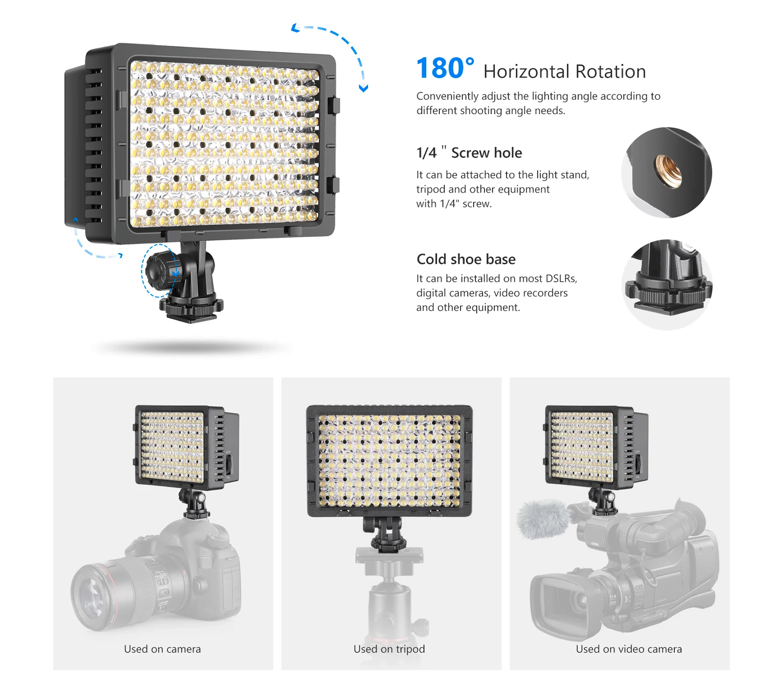 Осветитель Neewer CN-160, светодиодный, 5600К / 3200К, 9.6 Вт