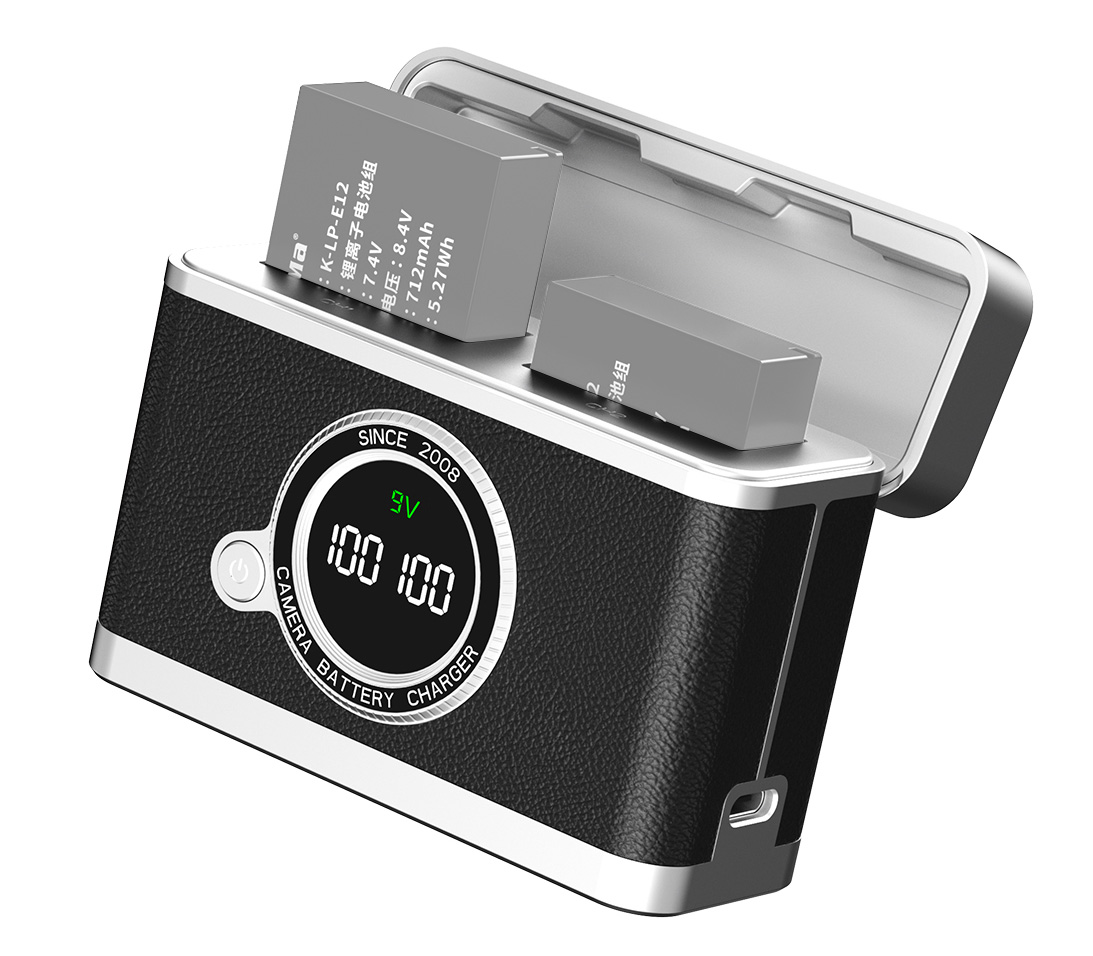 Зарядный кейс Kingma BM070-LPE12 для 2х Canon LP-E12, черный
