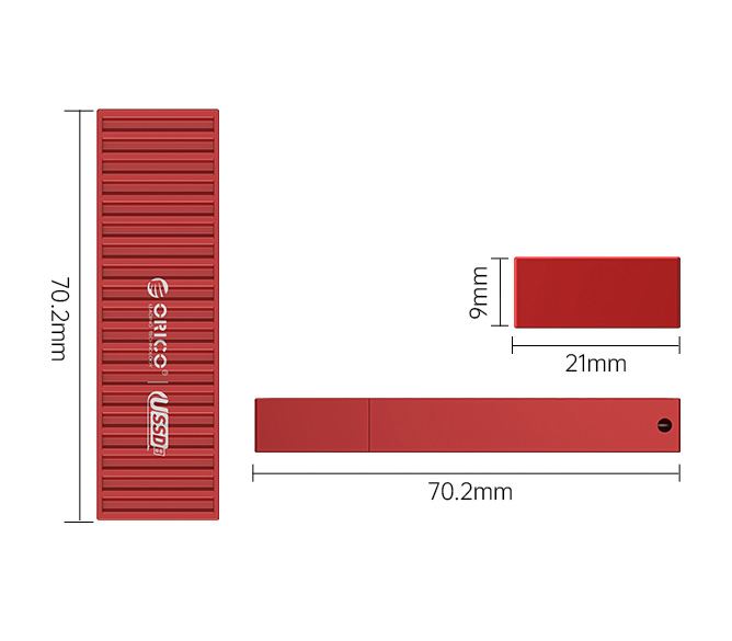 Внешний SSD диск Orico USSD-J-C256G, 256 ГБ, 560/480 MB/s, красный
