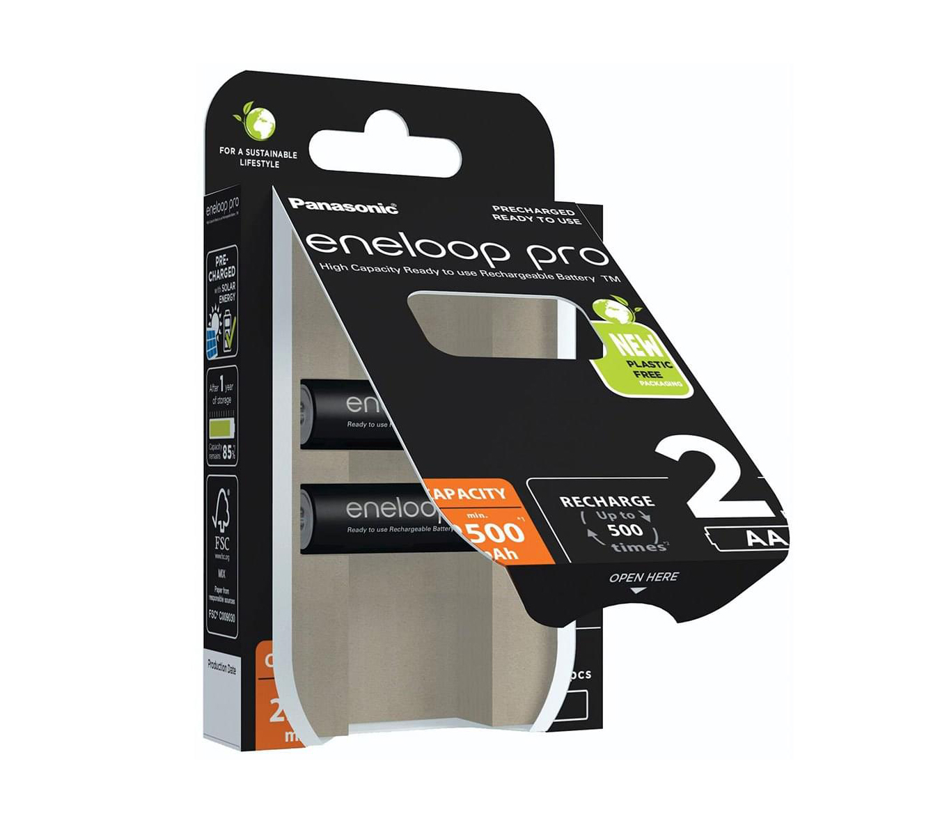 Аккумуляторы Panasonic Eneloop Pro AA, 2450 мАч, 2 шт (BK-3HCDE/2BE)