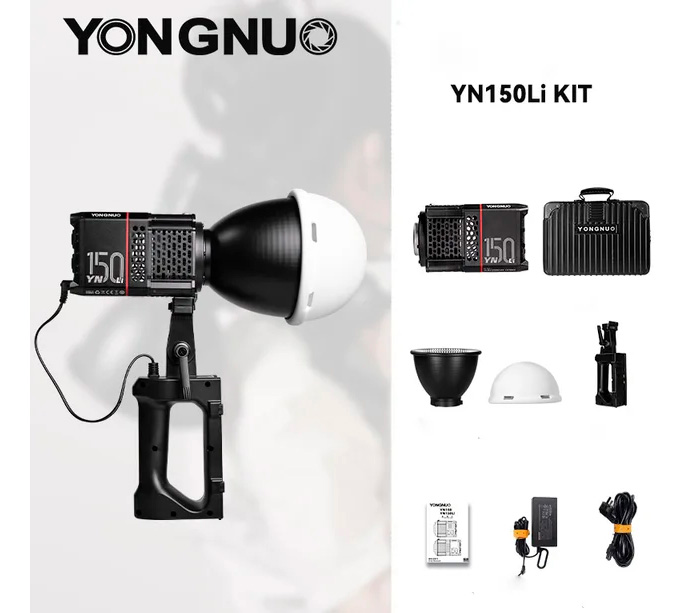 Осветитель Yongnuo YN150LI Kit, 3200-5600К, с рукояткой и сетевым адаптером, mini Bowens