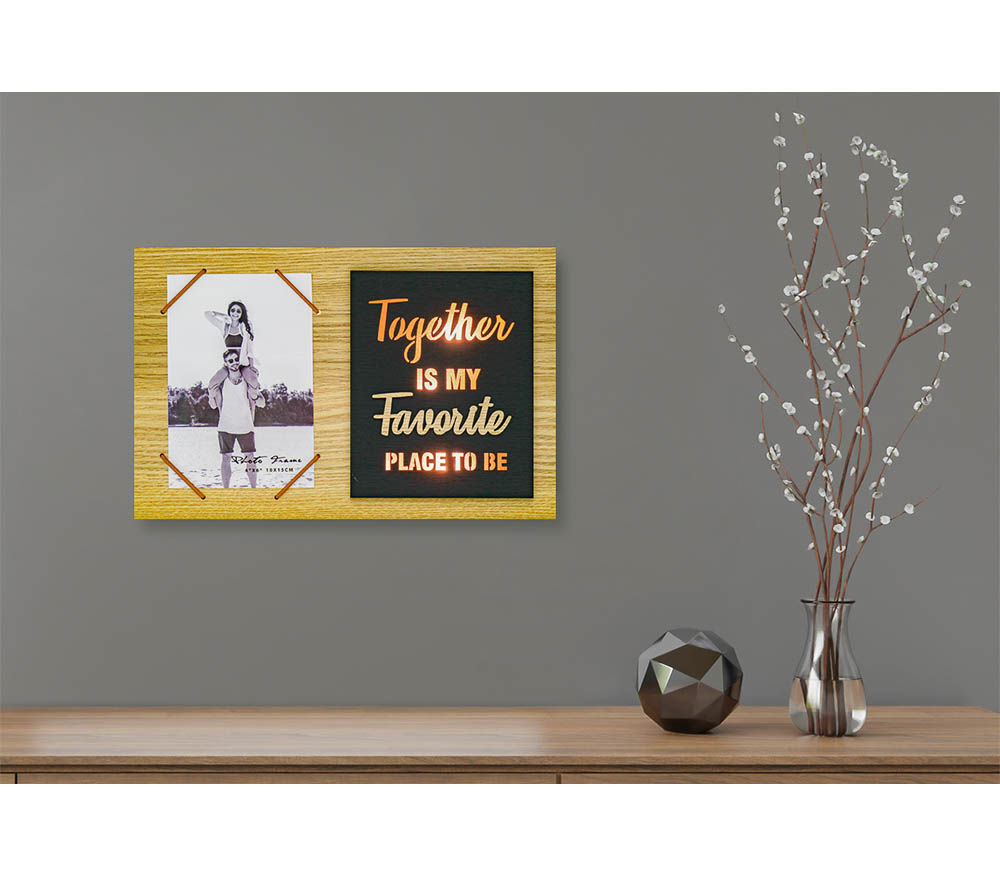 Фоторамка с подсветкой Fotografia 10x15 см "Together is my favorite place to be" (FFL-841)