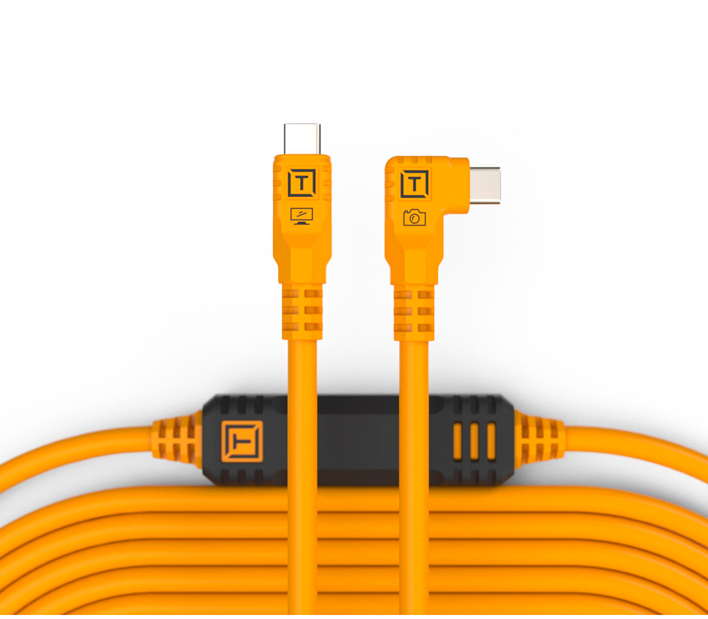 Кабель Tether Tools TetherPro USB-C to USB-C Right Angle 9.4m, оранжевый