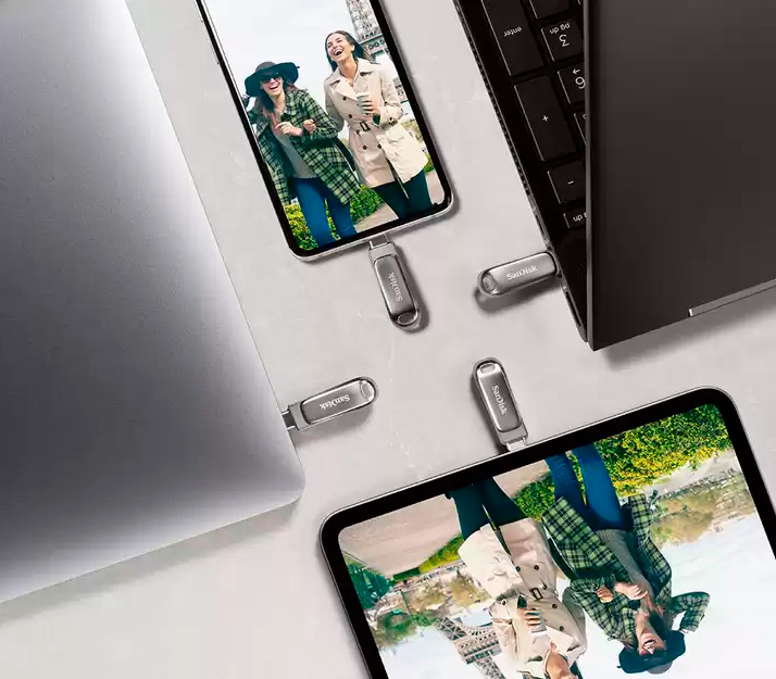 Накопитель SanDisk USB3.1 1TB Ultra Dual Drive Luxe, USB-A + USB-C (уцененный)