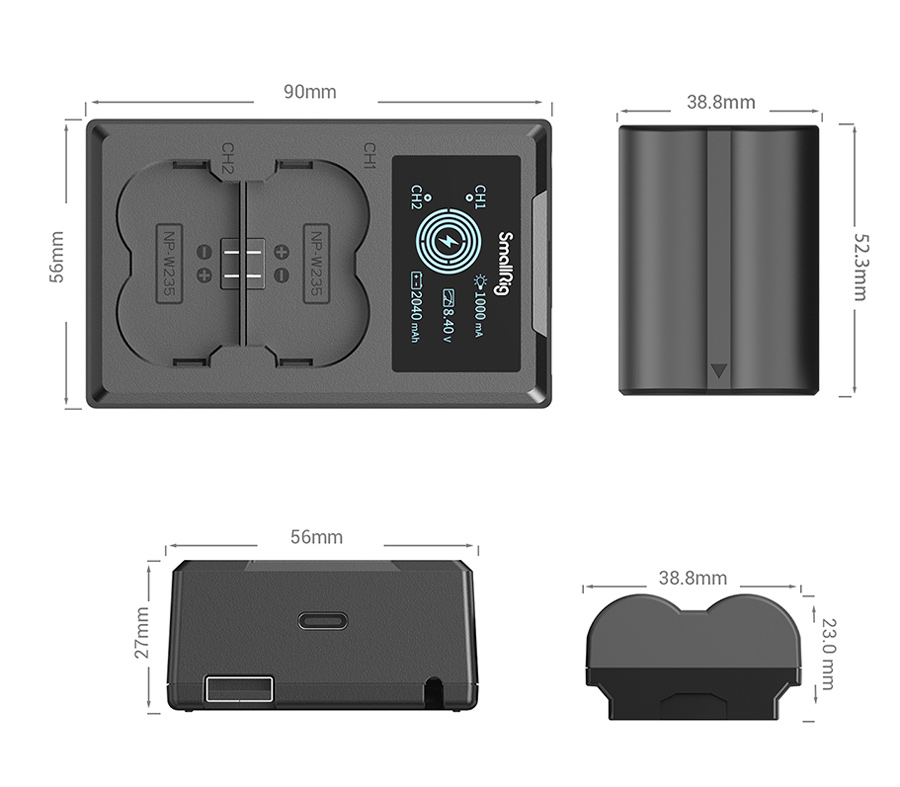 Аккумуляторы SmallRig NP-W235 с зарядным устройством (3822)