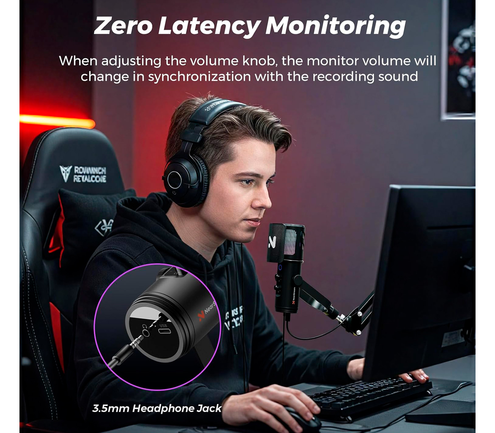 USB микрофон Nearity NearStream AM30U с RGB подсветкой и пантографом (уцененный)