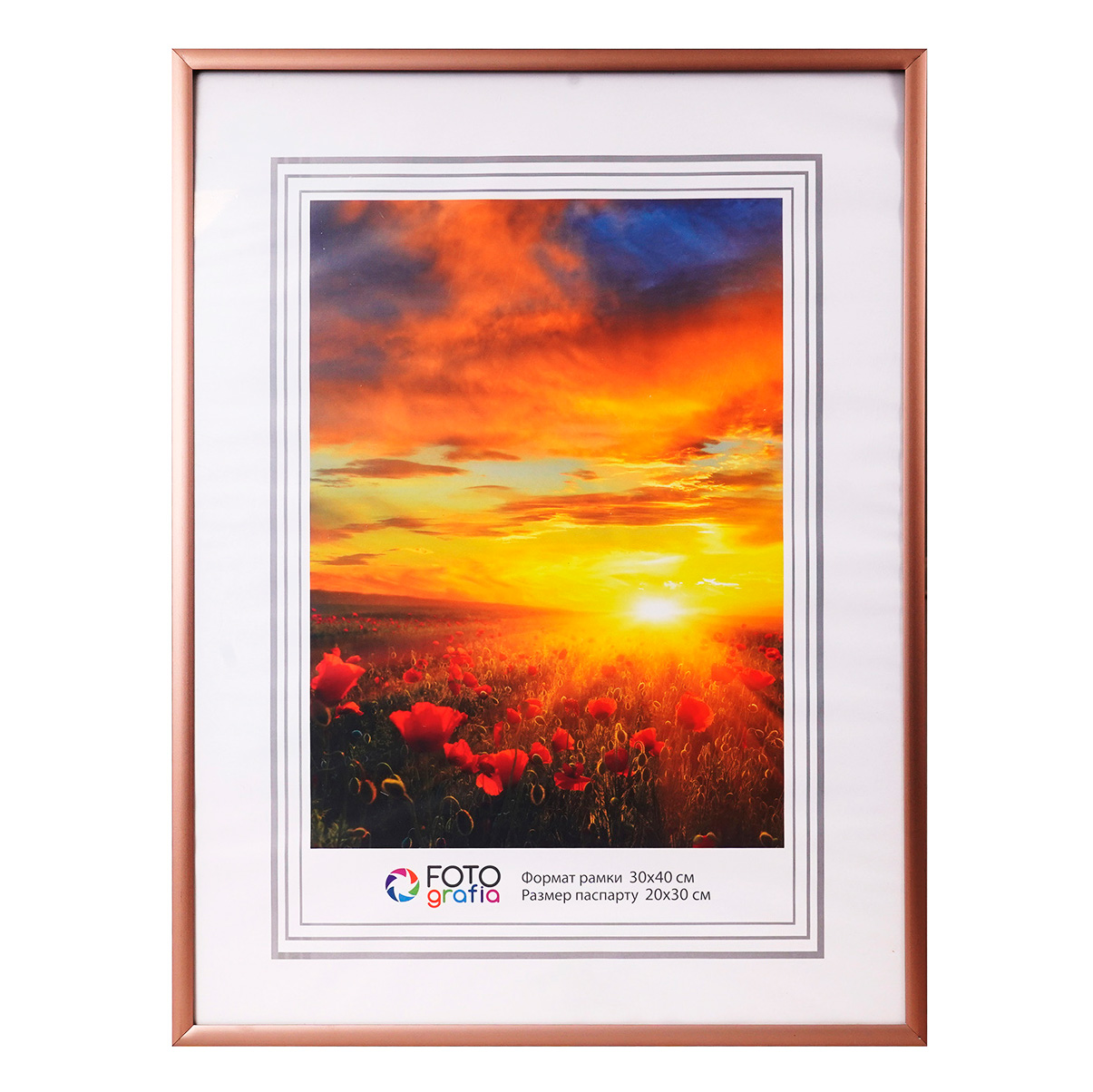 Фоторамка Fotografia 30х40 см, алюминий, бронзовая (FFAL-8308)