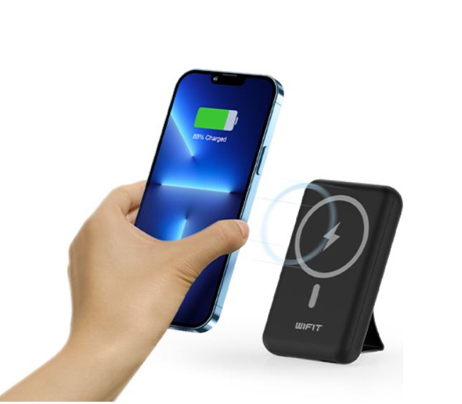 Внешний аккумулятор Wifit Magnetic Wireless WIMAG Pro, беспроводная зарядка, 10 000 мАч, черный