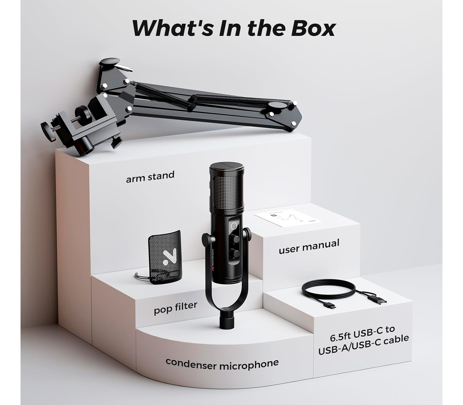 USB микрофон Nearity NearStream AM30U с RGB подсветкой и пантографом (уцененный)