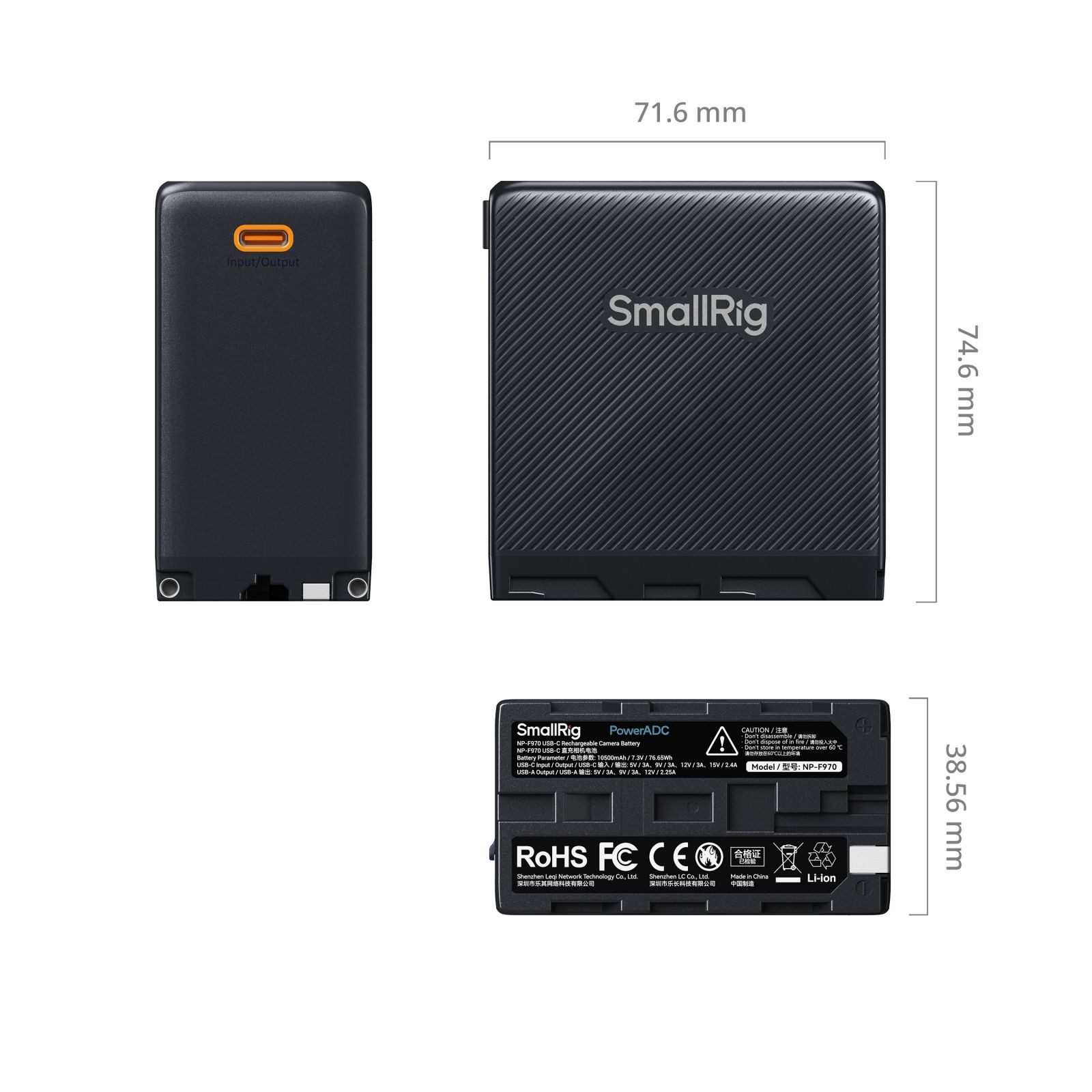 Аккумулятор SmallRig NP-F970, 10500 мАч, USB-C зарядка (4469)