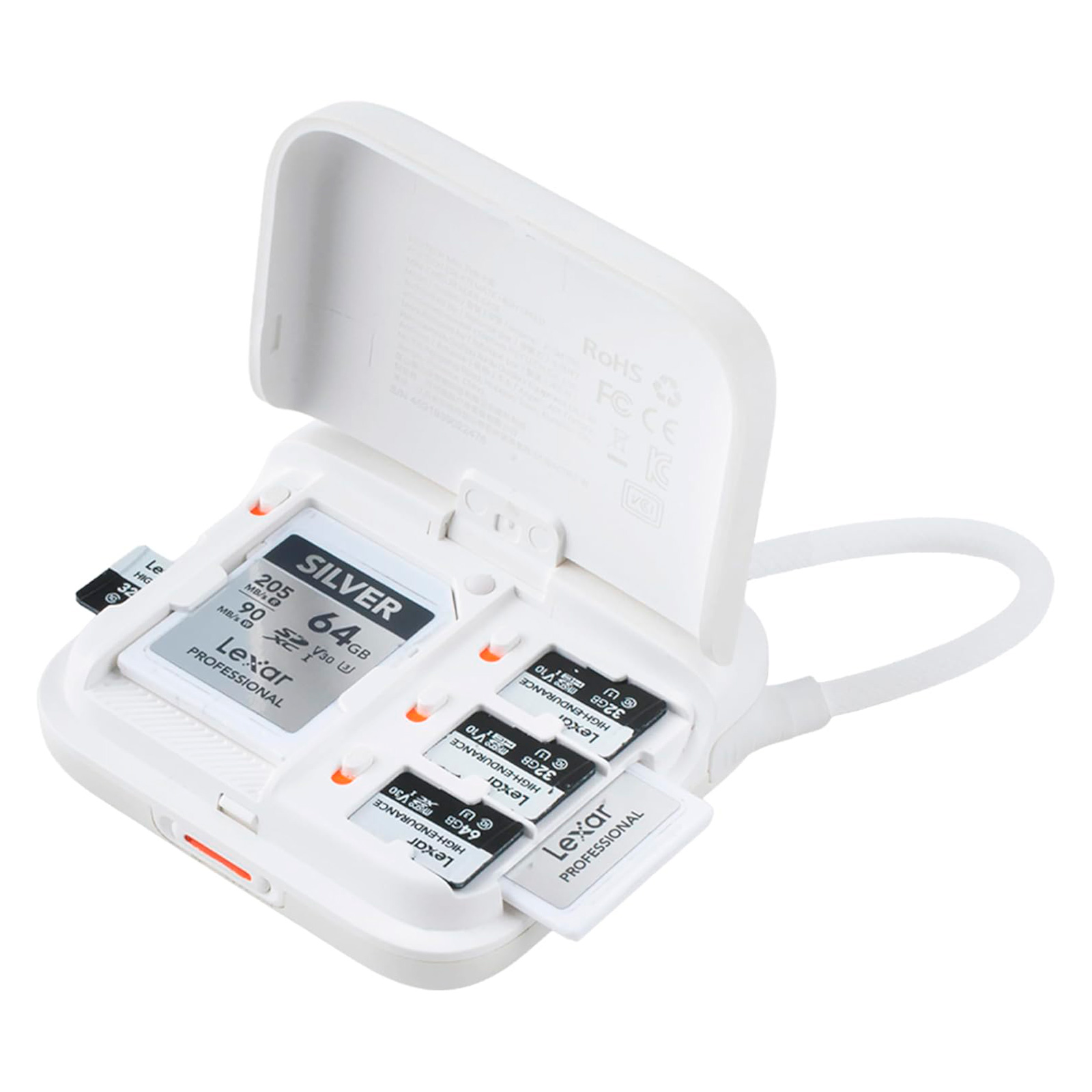 Карт-ридер и чехол PGYTECH CreateMate Mini, SD UHS II / microSD, Ivory White
