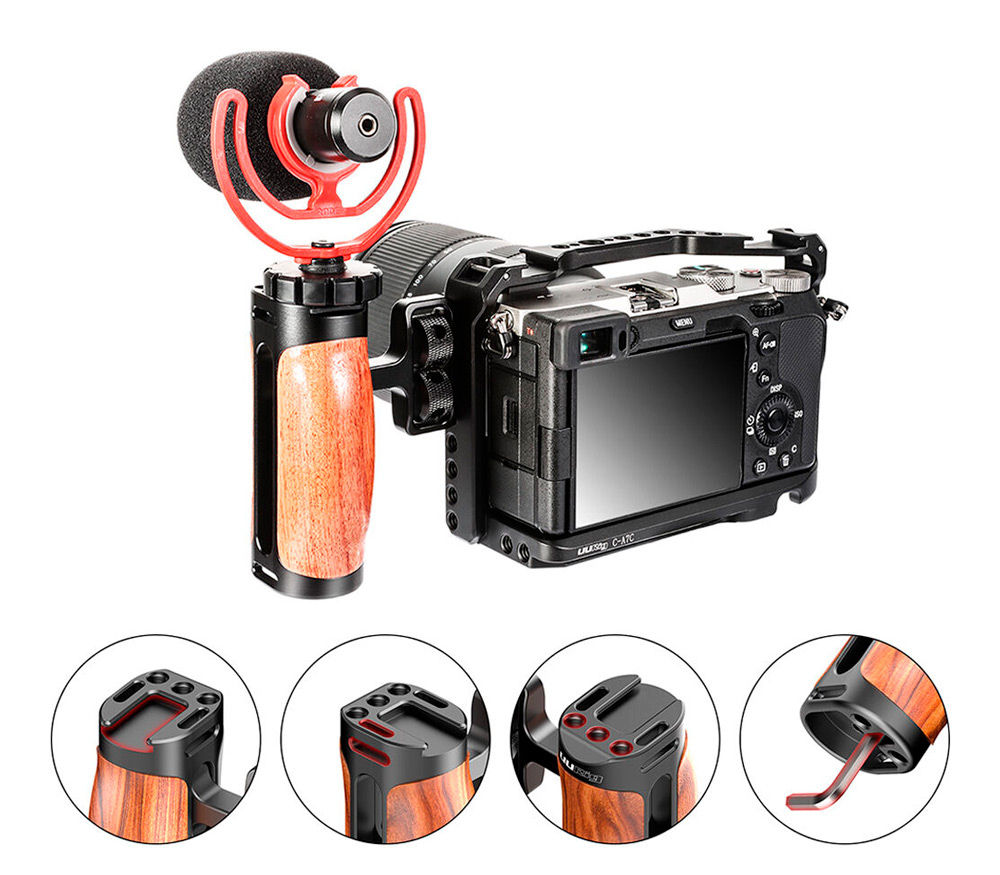 Ручка Ulanzi UURig R075, Universal Wooden Side, боковая, деревянная, на 2 винта 1/4"