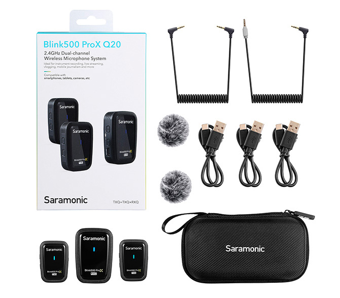 Беспроводная система Saramonic Blink500 ProX Q20, TX+TX+RX, 2.4 ГГц, 3.5 мм TRS / TRRS