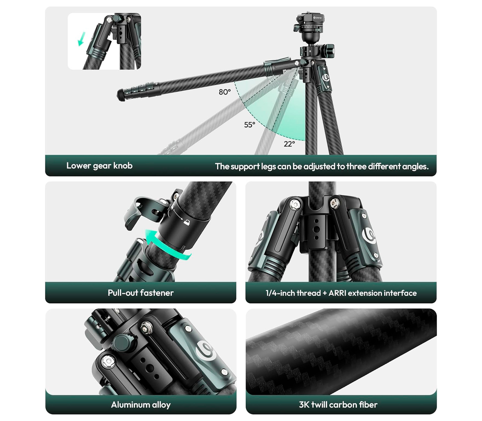 Штатив Ulanzi JJ05 Overhead Travel Tripod (уцененный)
