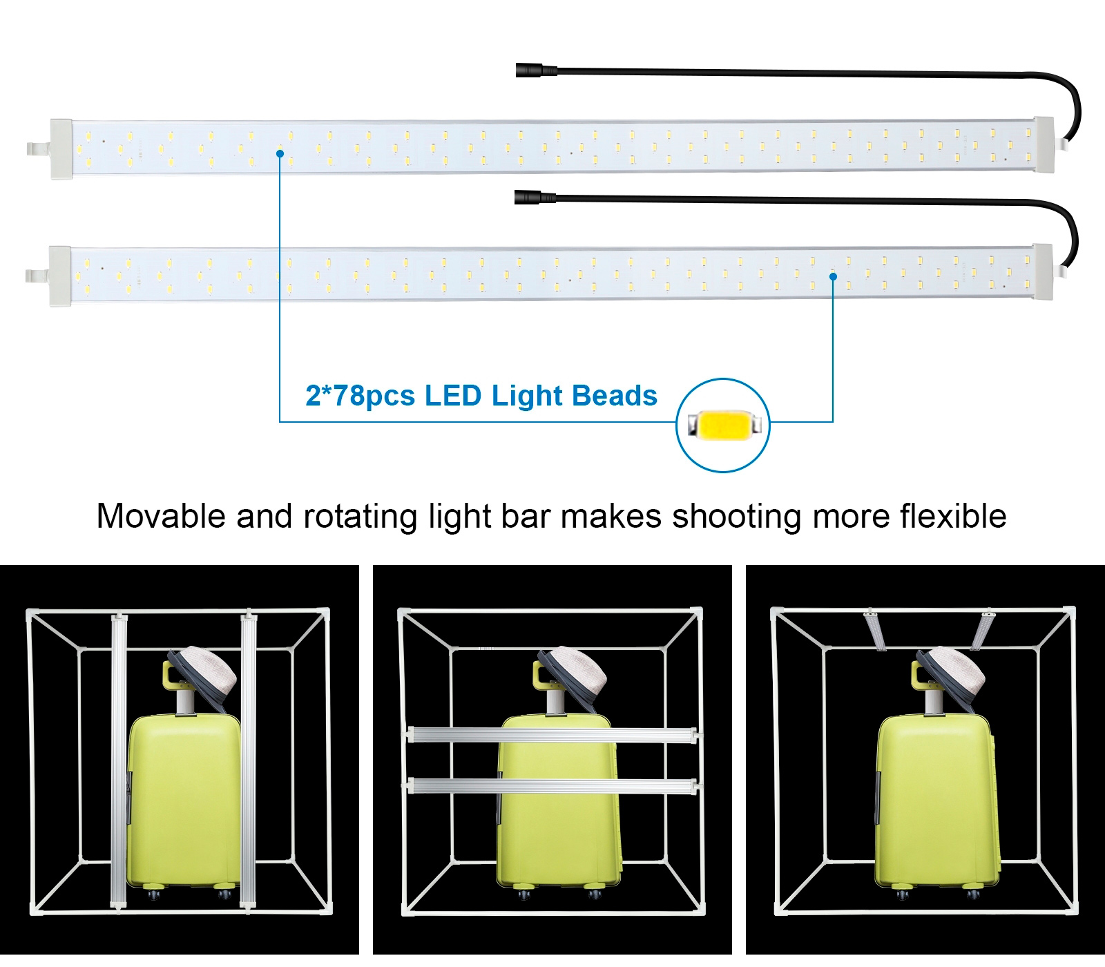 Фотобокс Puluz PU5080 80 см, с подсветкой 80 Вт и 3 фонами (уцененный)